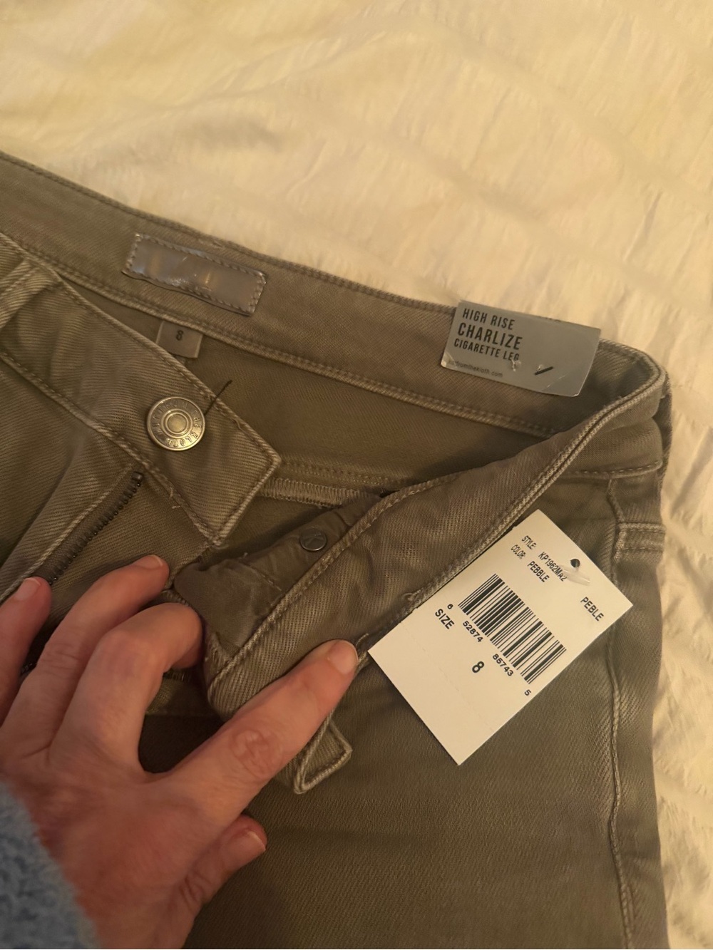 Kut from the Kloth High-Rise Cigarette Jeans in Pebble